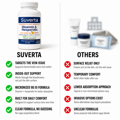 Suverta Vein Relief Capsules — Diosmin & Hesperidin Hemorrhoid Support