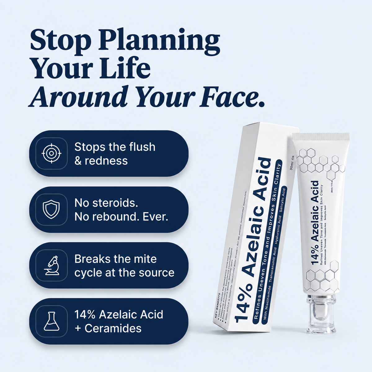 Suverta 14% Azelaic Acid Barrier Cream (Redness Control for Men)