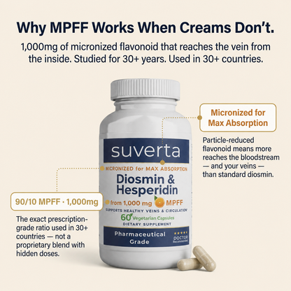 Suverta Vein Relief Capsules — Diosmin & Hesperidin Hemorrhoid Support