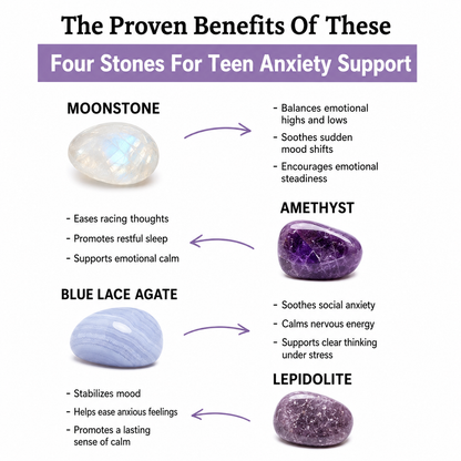 Suverta Calm Stone Bracelet Natural Anxiety & Sleep Support for Teen Girls