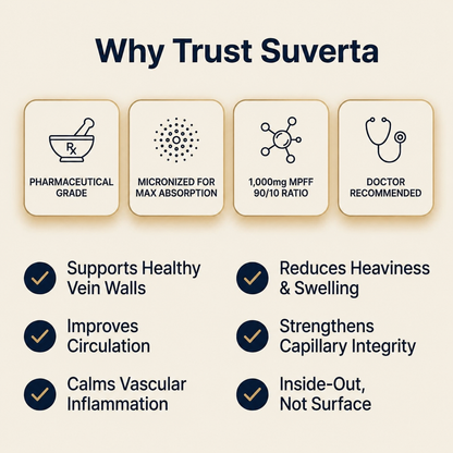 Suverta Vein Relief Capsules — Diosmin & Hesperidin Hemorrhoid Support