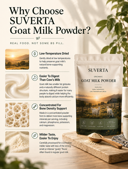 Suverta Organic Goat Milk Powder — Whole-Food Bone Support