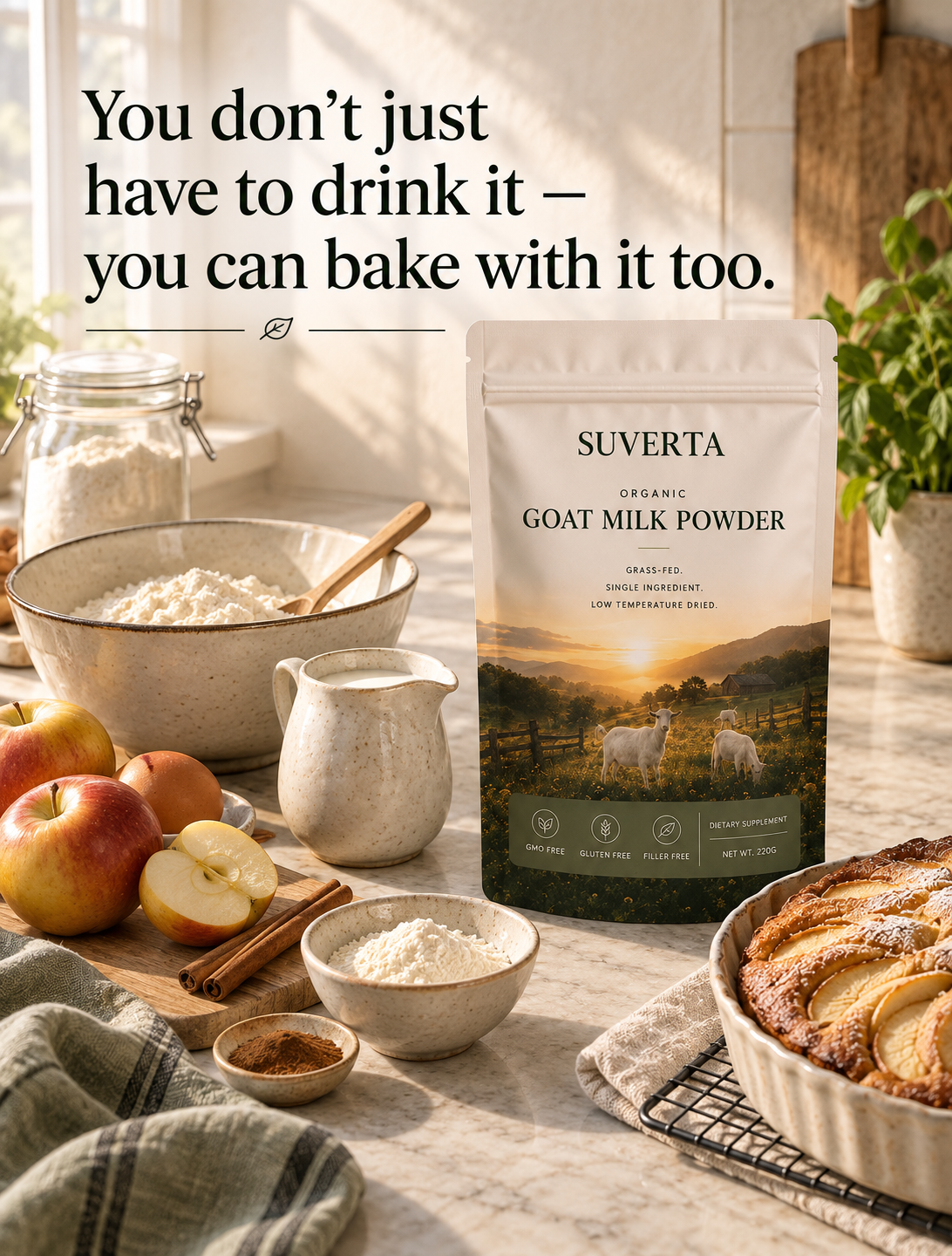 Suverta Organic Goat Milk Powder — Whole-Food Bone Support